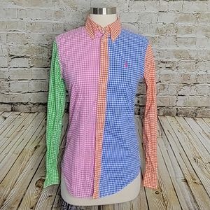 Ralph Lauren Custom Fit Button Down Shirt Size 4 Multicolor